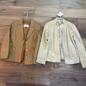 COTT 베이지 가죽 테일러드 자켓 S 사이즈 세트