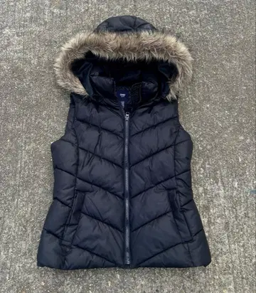GAP fur down vest y2k 헤이세이 다크 코어
