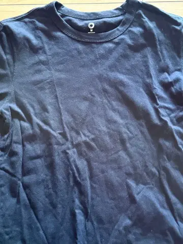 블랙 코튼 T셔츠