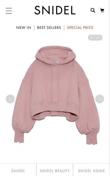 snidel 후드티 VIBTEX 콜라보 상품 핑크