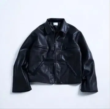 [캄포 나무] 숏 길이 지퍼 가죽 스포츠 자켓 M