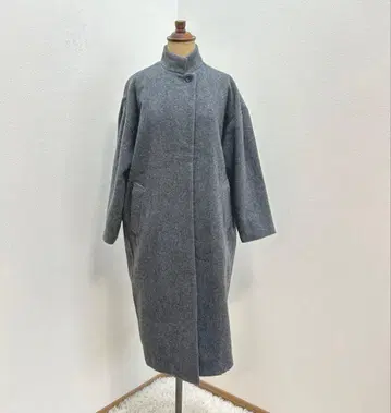 [택 포함 새상품] mizuiroind 울 블렌드 스탠드 코트 그레이