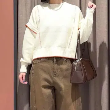 LOWRYS FARM 로리즈팜 2WAY 하이 스티치 배색 풀오버