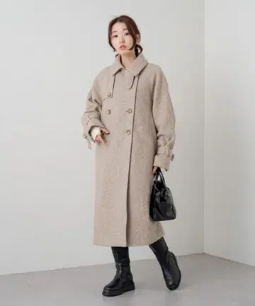 [ Kastane ] 하이넥 롱 코트