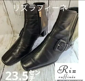 새상품급 리즈라피네 블랙 가죽 사이드 고어 지퍼