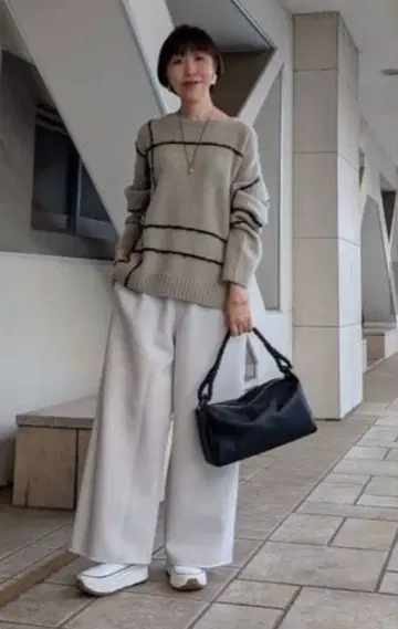 BEARDSLEY 리플 종이상자 허리 리브 팬츠 M