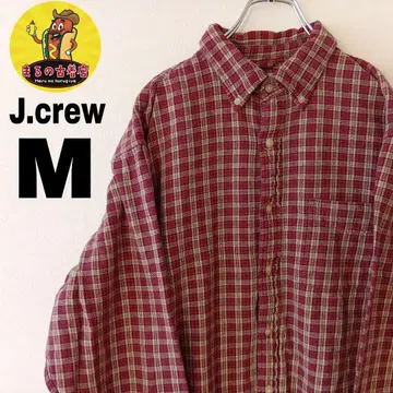 USA 구제 의류 J.crew 플란넬 셔츠 M 레드 베이지 체크
