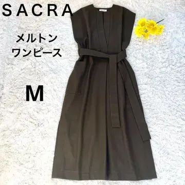 컨디션 최상 최근 모델 SACRA 사쿠라 하이 카운트 멜톤 원피스 울