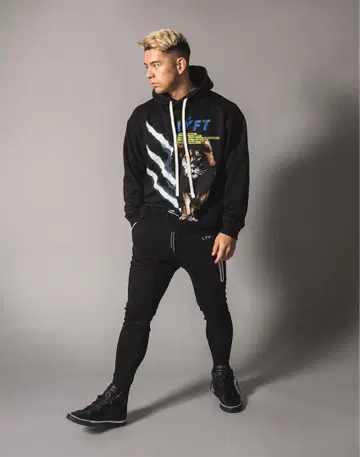 LYFT 후드티 라이온 블랙 L 상당 스트릿 로고 후디