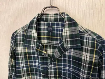 BEAMS F / 마드라스 체크 오픈 카라 셔츠