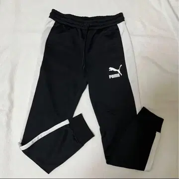 PUMA T7 블랙 조거 팬츠 사이드 스트라이프