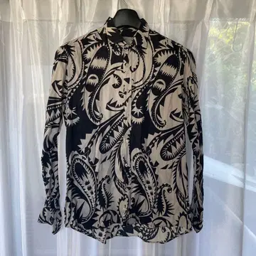 ETRO 긴팔 셔츠 M 블랙 화이트 패턴