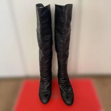 블랙 니하이 부츠 버클 포함