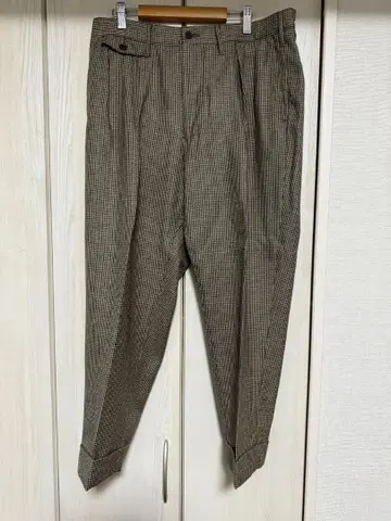 울 체크 투 턱 오피서 크롭 팬츠 J.S 홈스테드