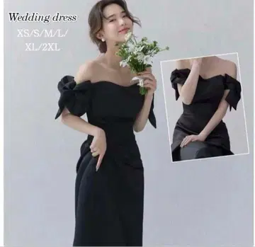 웨딩 드레스 블랙 오프숄더
