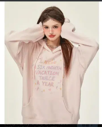 걸리 팬시 클럽 핑크 오버 사이즈 후드티 일본 첫 상륙