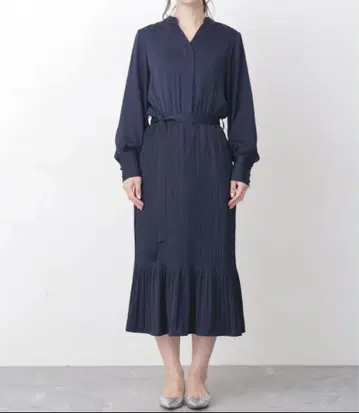 나노 유니버스 네이비 긴팔 롱 원피스