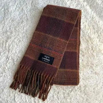 울과 캐시미어의 체크 무늬 머플러