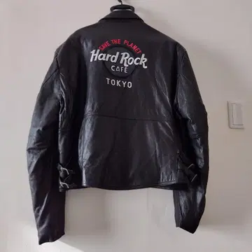 Hard Rock Cafe 블랙 가죽 더블 라이더 자켓