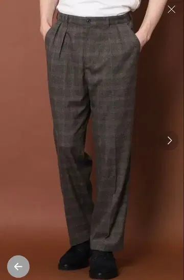 [ men's FUDGE 11월호 게재 ] 체크 스트레치 와이드 트라우저