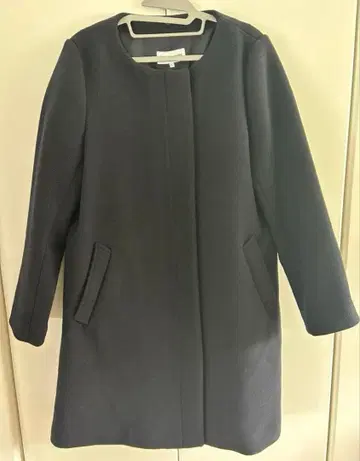 GLOBAL WORK 네이비 후드 부착 롱 코트 아우터 L