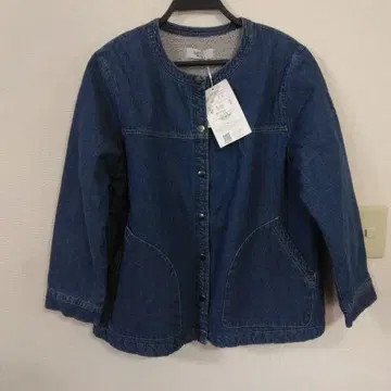 택 포함 새상품 데님 자켓 두꺼운 원단 보아 안감 여성 LL 사이즈