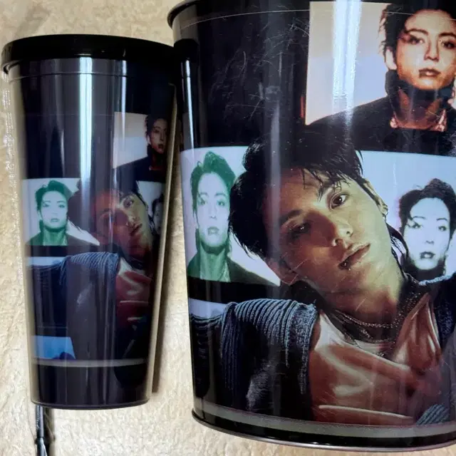 방탄소년단 정국 아이엠스틸 영화 팝콘통 틴버킷 음료컵 텀블러