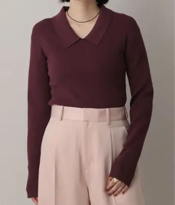 apart by lowrys 엘립스 리브 니트 풀오버_긴팔 보르도