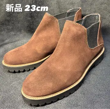 [ 새상품 ] 브라운 스웨이드 사이드 고어 부츠 23cm