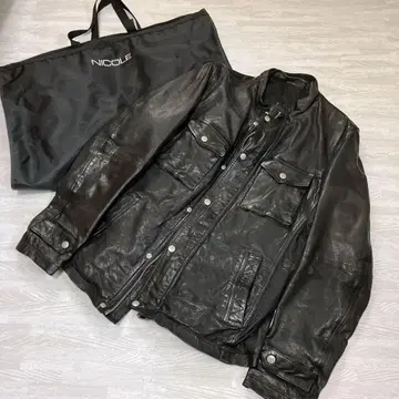 니콜 무슈 니콜 가죽 자켓 양가죽 천연 가죽