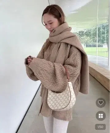 nugu 베이지 케이블 짜임 니트 숏팬츠 세트 M