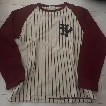 HMLS 스트라이프 니트 래글런 슬리브 L