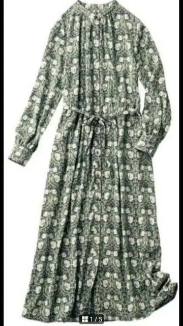 윌리엄 모리스 핀퍼넬 올 패턴 원피스 L