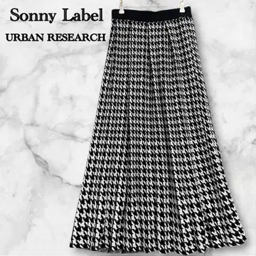 어반 리서치 써니 라벨 체크 자카드 스커트 블랙