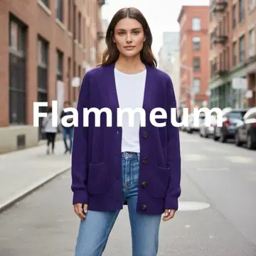 새상품급 Flammeum 고급 울 알파카 롱 가디건