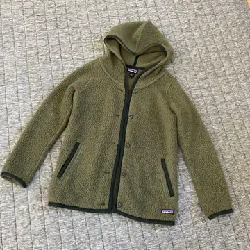 patagonia 후드 부착 보아 플리스 자켓 올리브