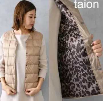 TAION 다운 베스트 베이지