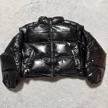 BITTER-CELLS 블랙 숏 기장 다운 자켓