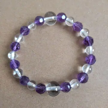 # 자수정 커팅 수정 어레인지 팔찌 8mm