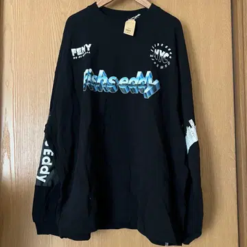 택 포함 새상품 피쉬에디 프린트 롱 T