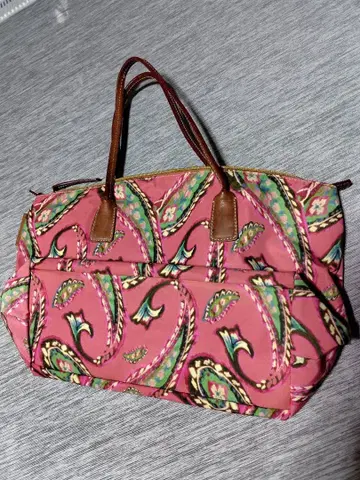 로베르타 피에리 페이즐리 무늬 토트백 핑크