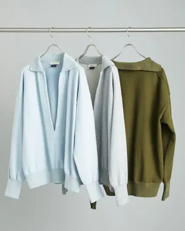 Shinzone 딥 V넥 맨투맨 풀오버