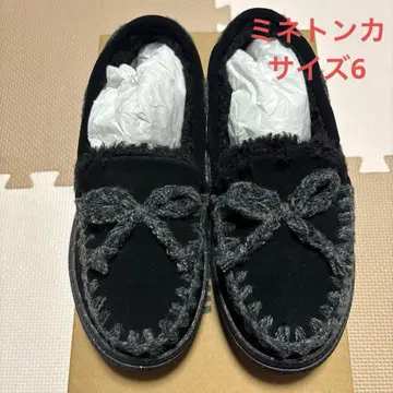 미사용 새상품 니트 스티치 보아 모카신 사이즈 6