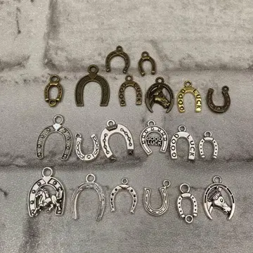 말발굽 모양 참 세트 (골드 컬러, 은색) 말굽 탑