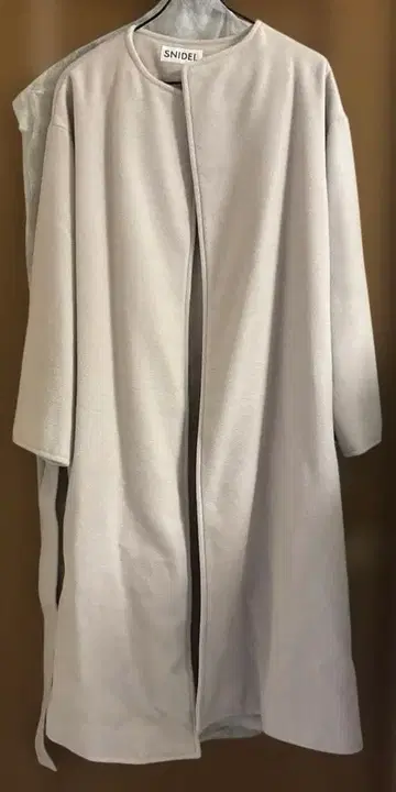 SNIDEL 플리스 롱 코트 라이트 그레이