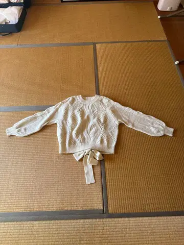 아이보리 짜임 패턴 니트 스웨터 snidel 화이트