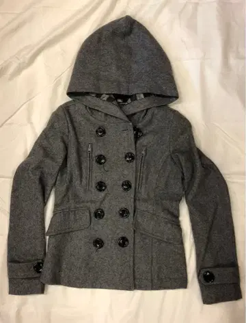 Joyrich 후드 부착 그레이 코트