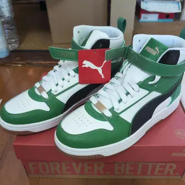 Puma 하이컷 스니커즈 화이트/그린