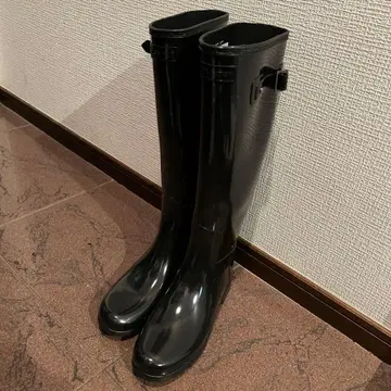 [새상품급] HUNTER 블랙 고무 롱 레인부츠