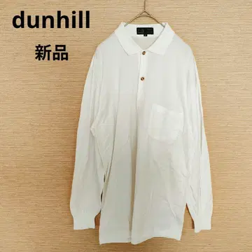 던힐 dunhill 골프 면 100% 피케 셔츠 화이트 긴팔 ITALY